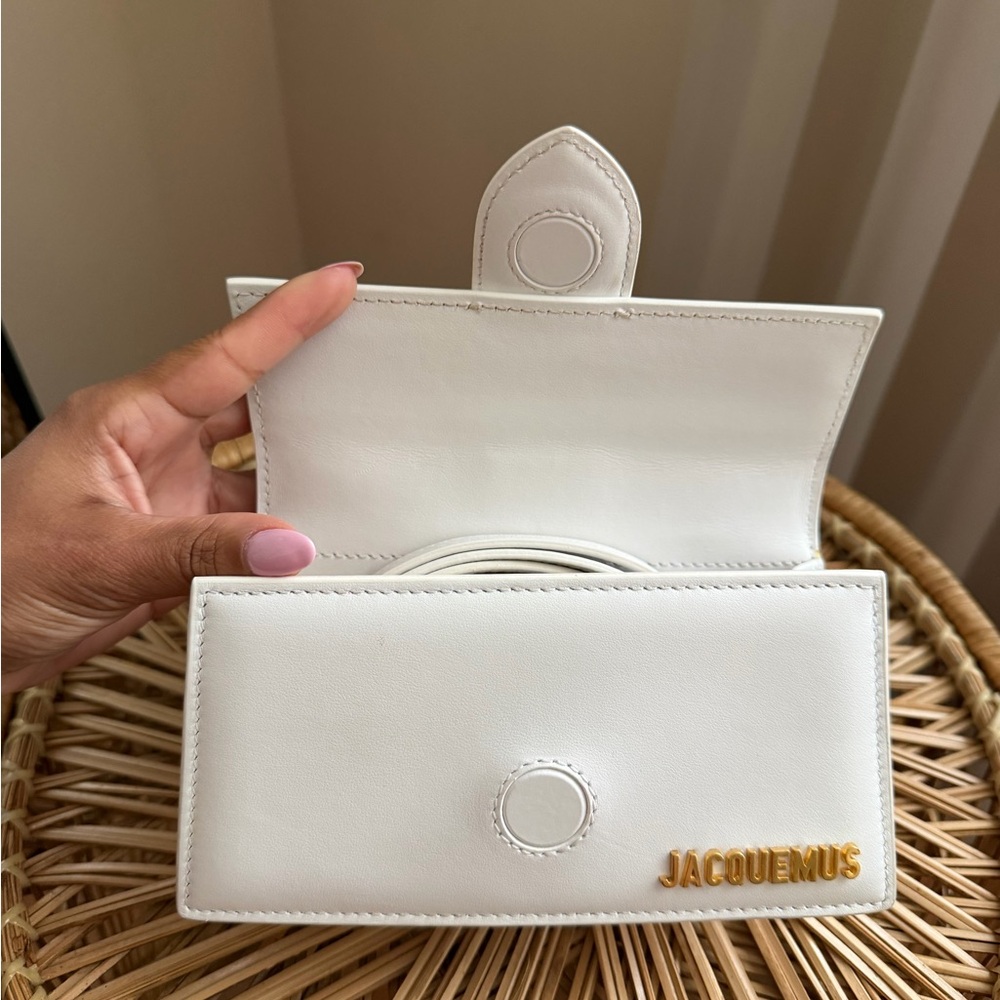 Jacquemus White Leather Le Bambino Mini Top-Handle Bag - Picture 8 of 15